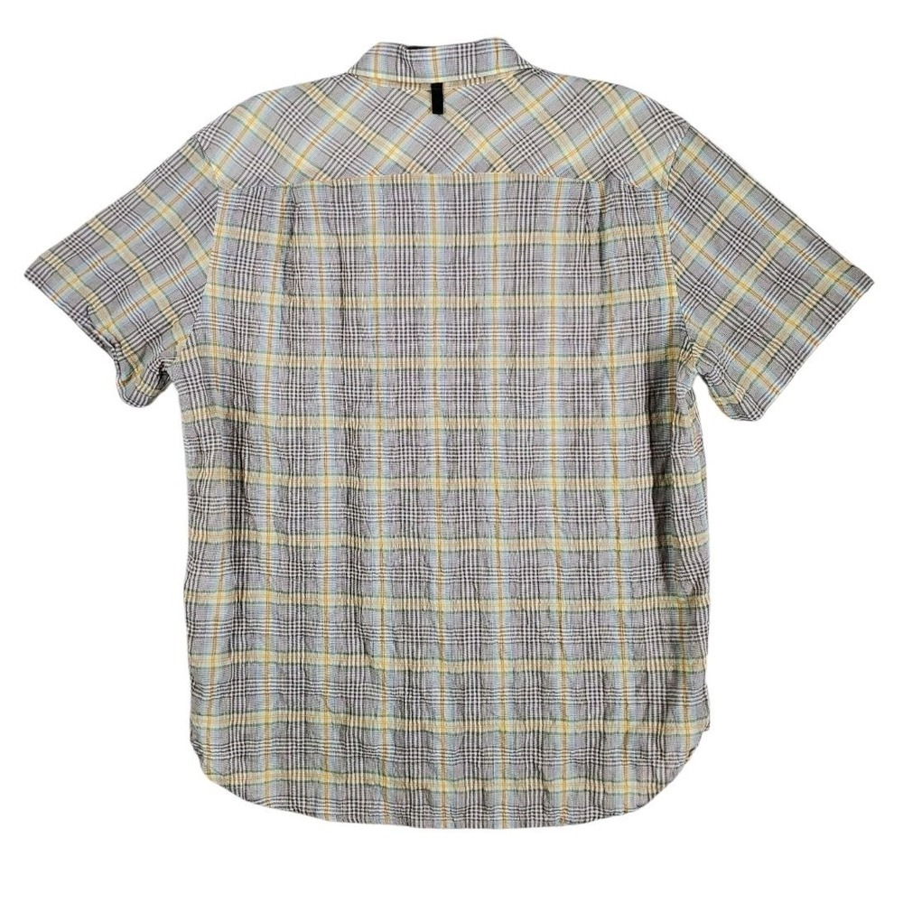 Rag & Bone Shirt Mens L Beige Yellow Plaid Check Gauze Button Up SS Autumn - Picture 5 of 11